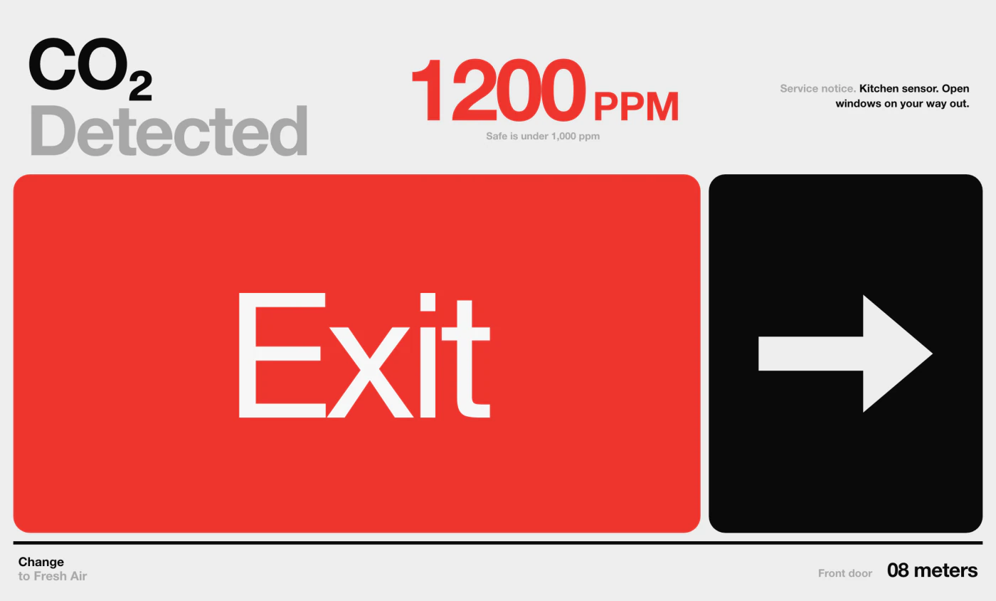 Indoor air safety alerts screen interface